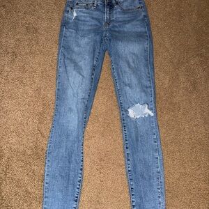 Women's Blue Distressed Jeans